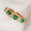 3ctw Round Cut Emerald/Pink Sapphire Eternity Ring