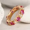 3ctw Round Cut Emerald/Pink Sapphire Eternity Ring
