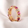 3ctw Round Cut Emerald/Pink Sapphire Eternity Ring
