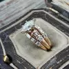 1.5ct Marquise Cut Vintage Three-piece Wedding Ring Set