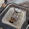 1.5ct Marquise Cut Vintage Three-piece Wedding Ring Set