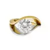3.8ct Round Cut Split Shank Two Tone Engagement Ring