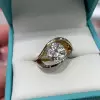 3.8ct Round Cut Split Shank Two Tone Engagement Ring