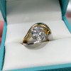 3.8ct Round Cut Split Shank Two Tone Engagement Ring