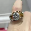 3.8ct Round Cut Split Shank Two Tone Engagement Ring