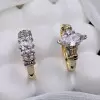 1.5ct Marquise Cut Vintage Two Tone Wedding Ring Set