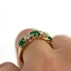 4ctw Asscher Cut Emerald Vintage Five-stone Ring