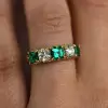 4ctw Asscher Cut Emerald Vintage Five-stone Ring