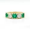 4ctw Asscher Cut Emerald Vintage Five-stone Ring