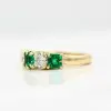 4ctw Asscher Cut Emerald Vintage Five-stone Ring