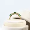 4ctw Asscher Cut Emerald Vintage Five-stone Ring