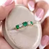 4ctw Asscher Cut Emerald Vintage Five-stone Ring