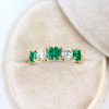 4ctw Asscher Cut Emerald Vintage Five-stone Ring