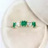 4ctw Asscher Cut Emerald Vintage Five-stone Ring