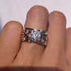 3ct Round Cut Intertwined Two Tone Engagement Ring
