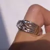 3ct Round Cut Intertwined Two Tone Engagement Ring