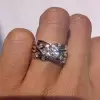 3ct Round Cut Intertwined Two Tone Engagement Ring