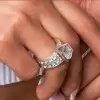 3ct Oval Cut Tension-set European Shank Engagement Ring