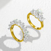 3ct Cushion Cut Three Stone Two Tone Wedding Ring Set
