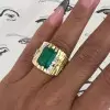 8ct Emerald Cut Emerald Modern Cocktail Ring