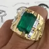 8ct Emerald Cut Emerald Modern Cocktail Ring