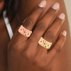 2ctw Round Cut Multicolor Sapphire Wide Cocktail Ring