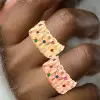 2ctw Round Cut Multicolor Sapphire Wide Cocktail Ring