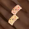 2ctw Round Cut Multicolor Sapphire Wide Cocktail Ring
