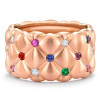 2ctw Round Cut Multicolor Sapphire Wide Cocktail Ring