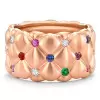 2ctw Round Cut Multicolor Sapphire Wide Cocktail Ring