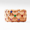 2ctw Round Cut Multicolor Sapphire Wide Cocktail Ring