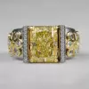 6ct Radiant Cut Yellow Sapphire Flower Cocktail Ring