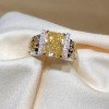 6ct Radiant Cut Yellow Sapphire Flower Cocktail Ring