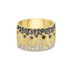 Flush Set White and Black Sapphire Starry Band Ring