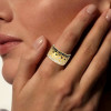 Flush Set White and Black Sapphire Starry Band Ring
