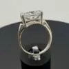 5ct East-West Radiant Cut White Sapphire Classic Engagement Ring