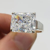5ct East-West Radiant Cut White Sapphire Classic Engagement Ring
