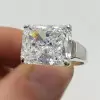 5ct East-West Radiant Cut White Sapphire Classic Engagement Ring