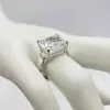 5ct East-West Radiant Cut White Sapphire Classic Engagement Ring