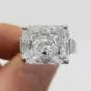 5ct East-West Radiant Cut White Sapphire Classic Engagement Ring