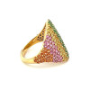 4ctw Round Cut Multicolor Sapphire Rainbow Cocktail Ring