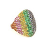 4ctw Round Cut Multicolor Sapphire Rainbow Cocktail Ring
