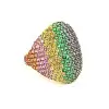 4ctw Round Cut Multicolor Sapphire Rainbow Cocktail Ring