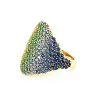 4ctw Round Cut Multicolor Sapphire Rainbow Cocktail Ring