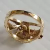 Round Cut Multicolor Sapphire Cluster Texture Floral Ring