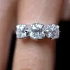 7ctw Cushion Cut Two Tone Vintage Three Stone Engagement Ring