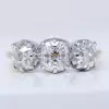 7ctw Cushion Cut Two Tone Vintage Three Stone Engagement Ring