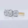 7ctw Cushion Cut Two Tone Vintage Three Stone Engagement Ring