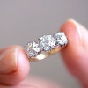 7ctw Cushion Cut Two Tone Vintage Three Stone Engagement Ring