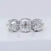 7ctw Cushion Cut Two Tone Vintage Three Stone Engagement Ring